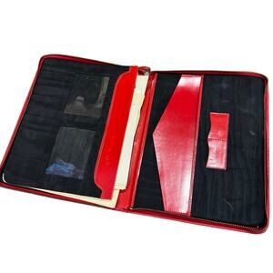 Vintage Antique? Red Faux? Leather Folder Document Holder File Case Portfolio